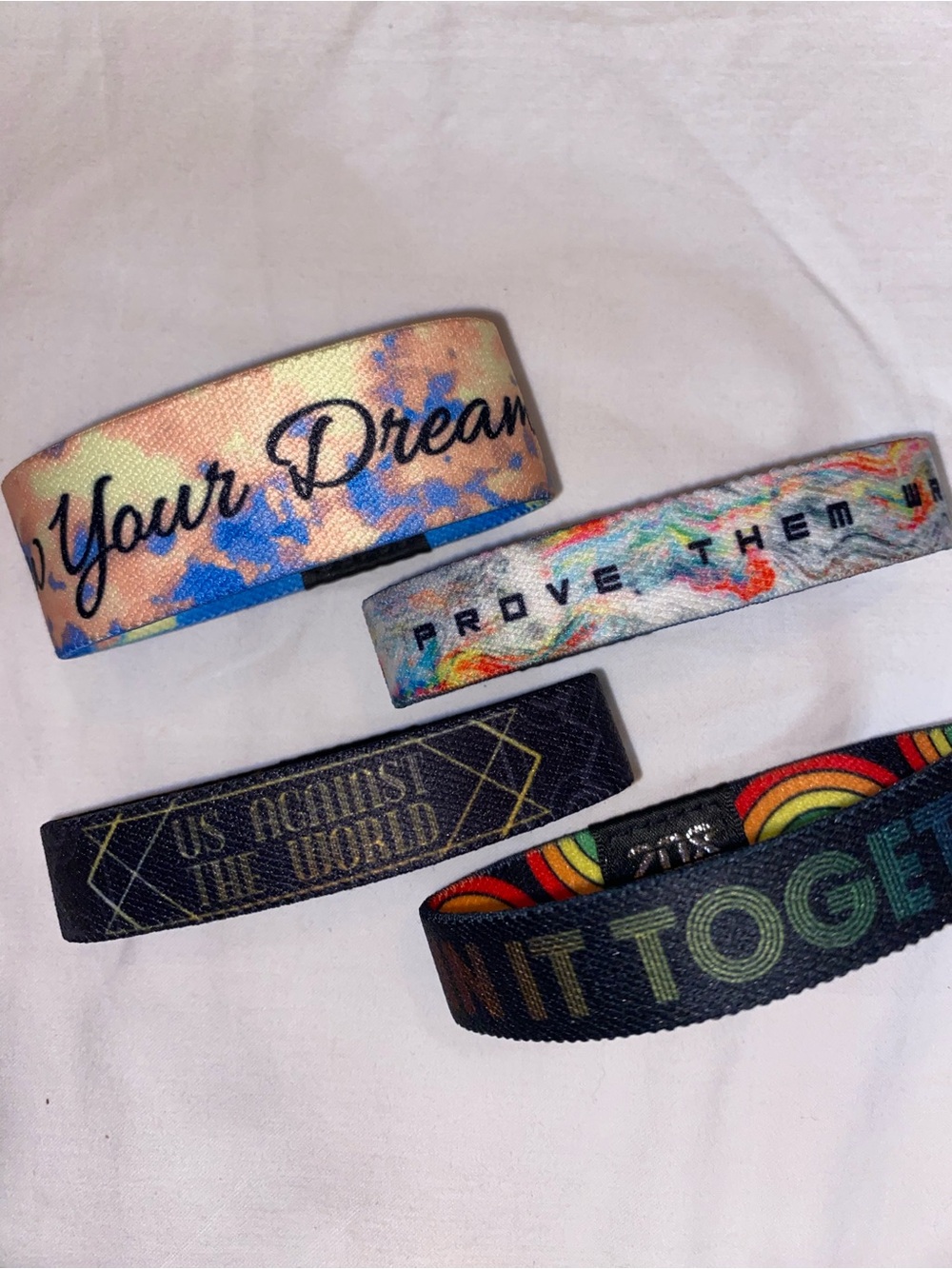 Inspirational Multicolor Fabric Bracelet Set - Women Jewelry Bracelets